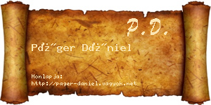 Páger Dániel névjegykártya