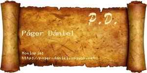 Páger Dániel névjegykártya